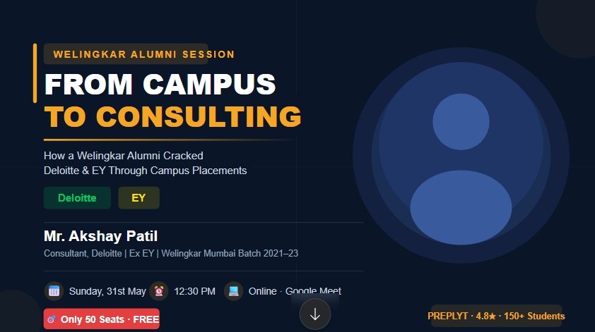 From Campus to Consulting : How a Welingkar Alumni Cracked Deloitte & EY